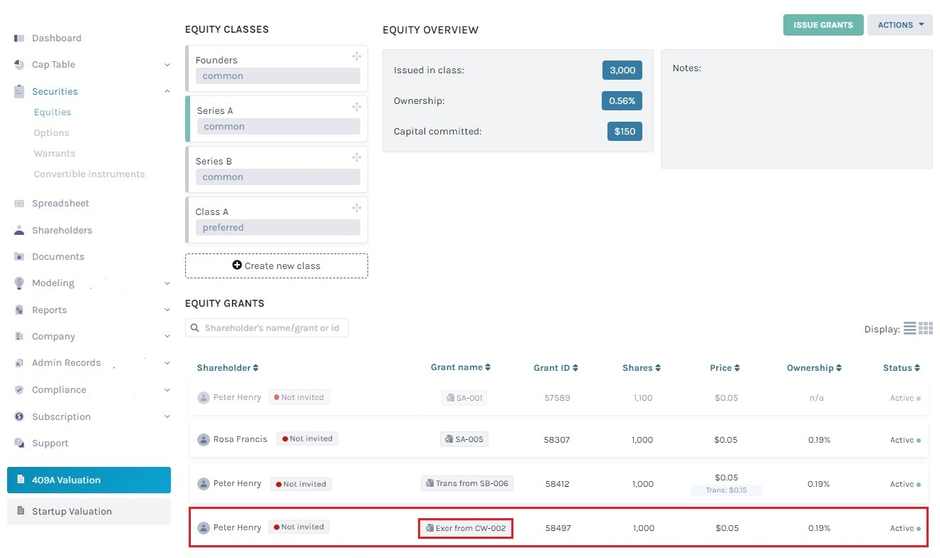 equity grants 