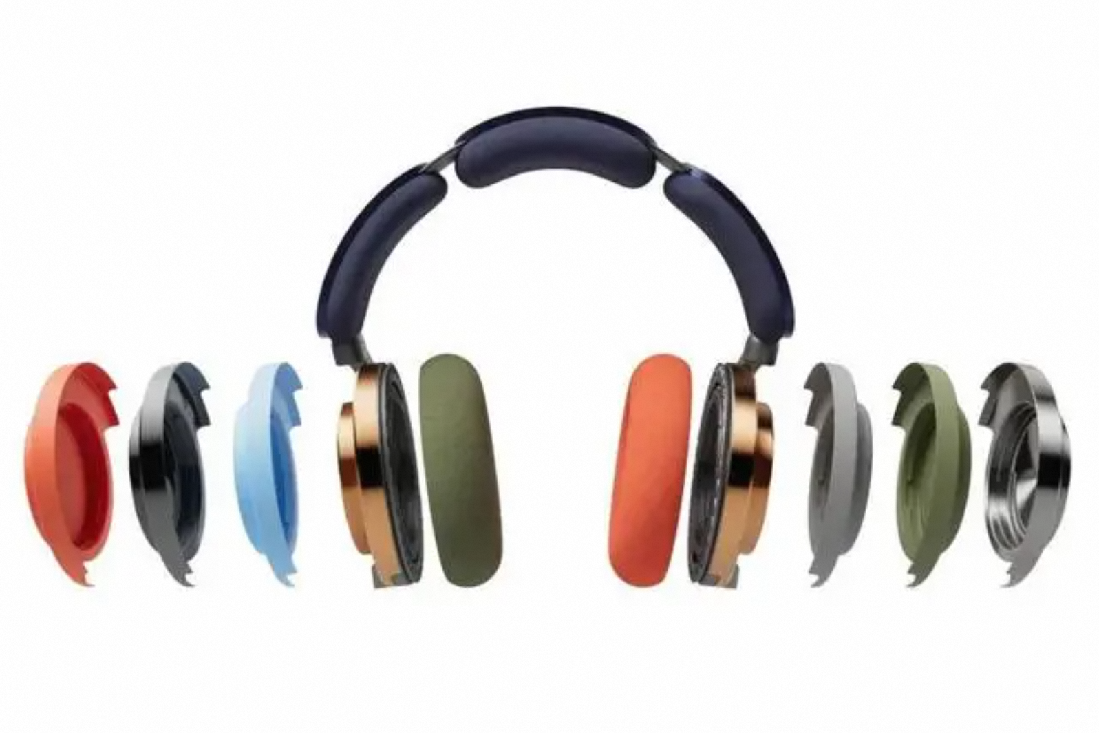Different colors of ear cushions and the headphone shell. Image source-Dyson
