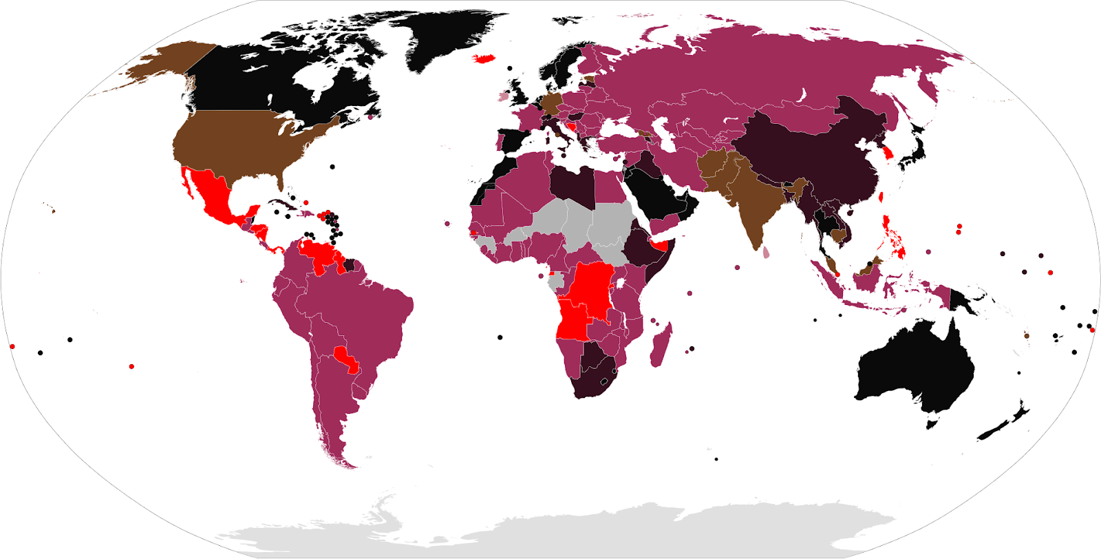 Nguồn: <a href="https://en.wikipedia.org/wiki/Electoral_system#/media/File:Electoral_systems_for_heads_of_state_map.svg">Wikipedia</a>