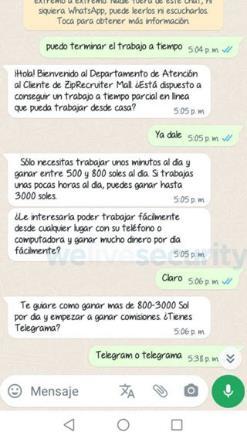 Whatsapp-estafas-ofertas-trabajo-scams-ziprecruiter