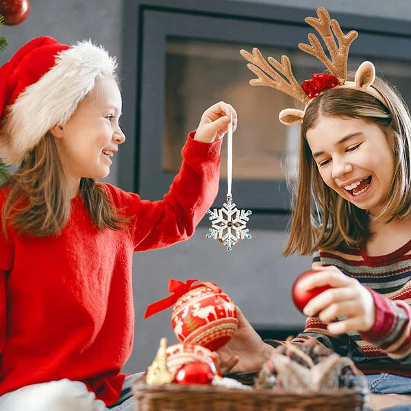 Flocon de neige personnalisé en zircon avec projection de photos Ornement de sapin de Noël Décoration d'anniversaire Cadeau pour la famille et les ami