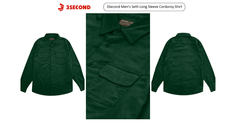 Kemeja Corduroy Seth Pria Lengan Panjang