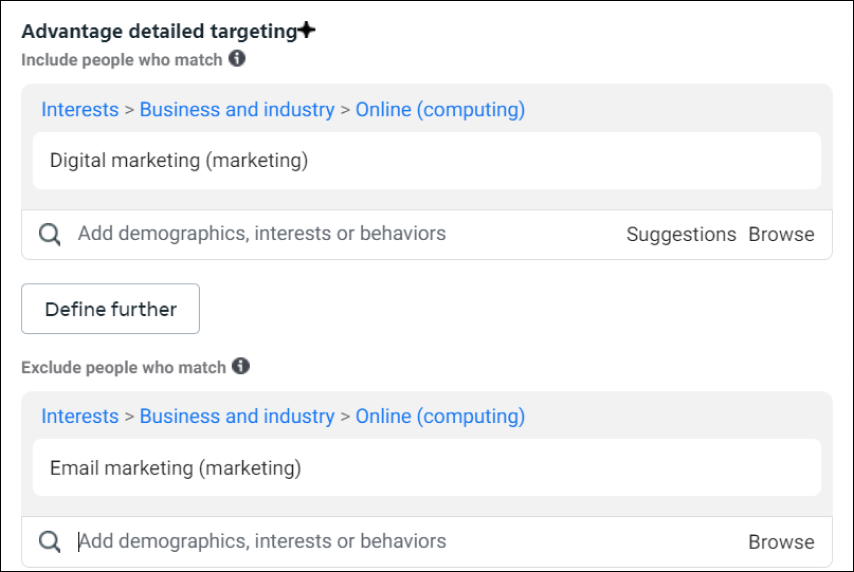 Advantage Detailed Targeting on Facebook
