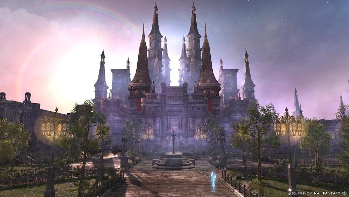 A castle with towers and a fountain
AI-generated content may be incorrect.