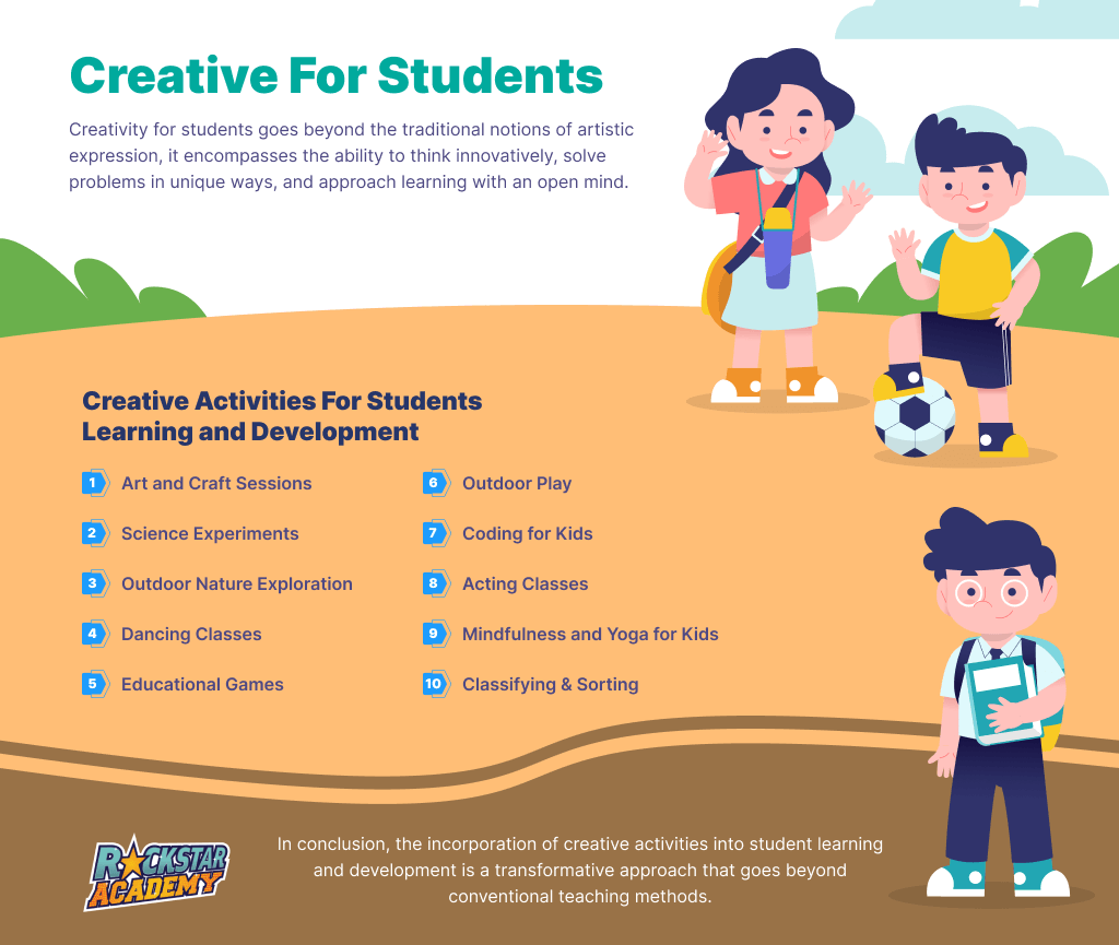 Creative activities for students learning and development
