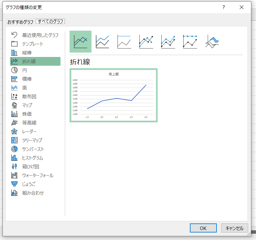 excel 折れ線グラフ作り方