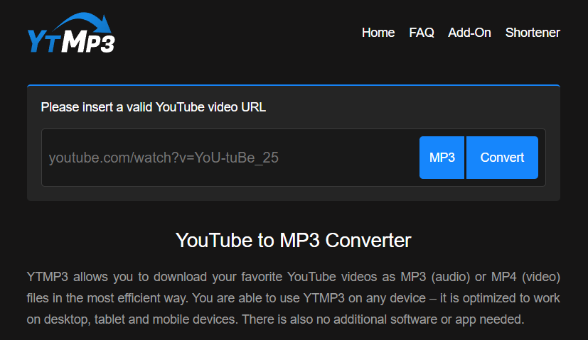 Step 2 on How to Turn a YouTube Video into an Audio File