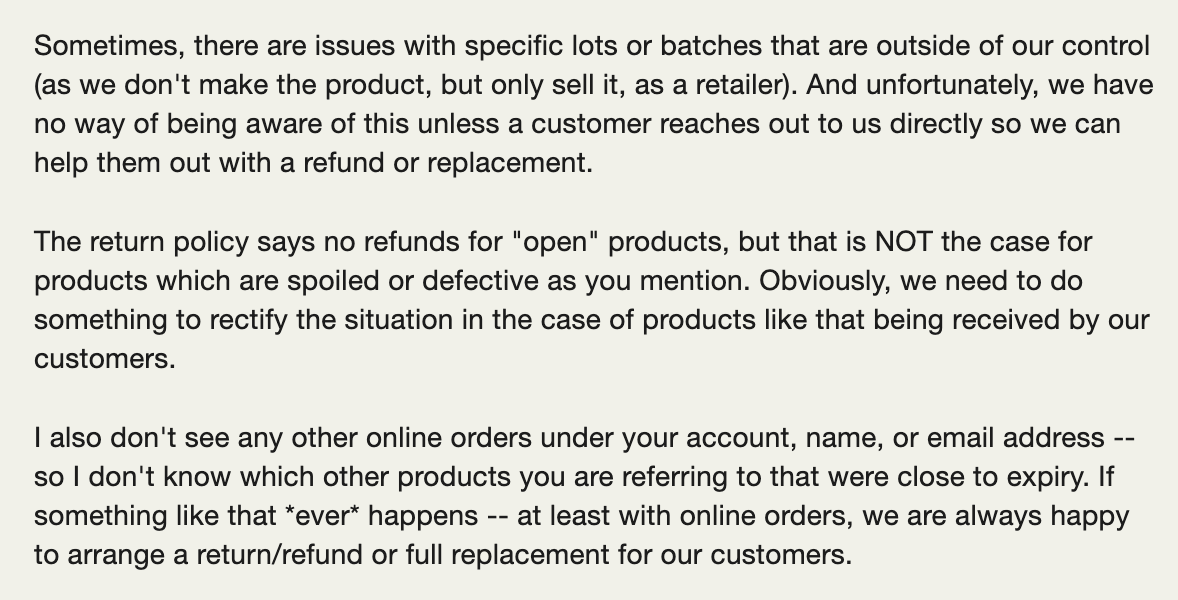 A lengthy and wordy complaint that expresses genuine concern warrants an equally serious and commanding response that seeks resolve. 