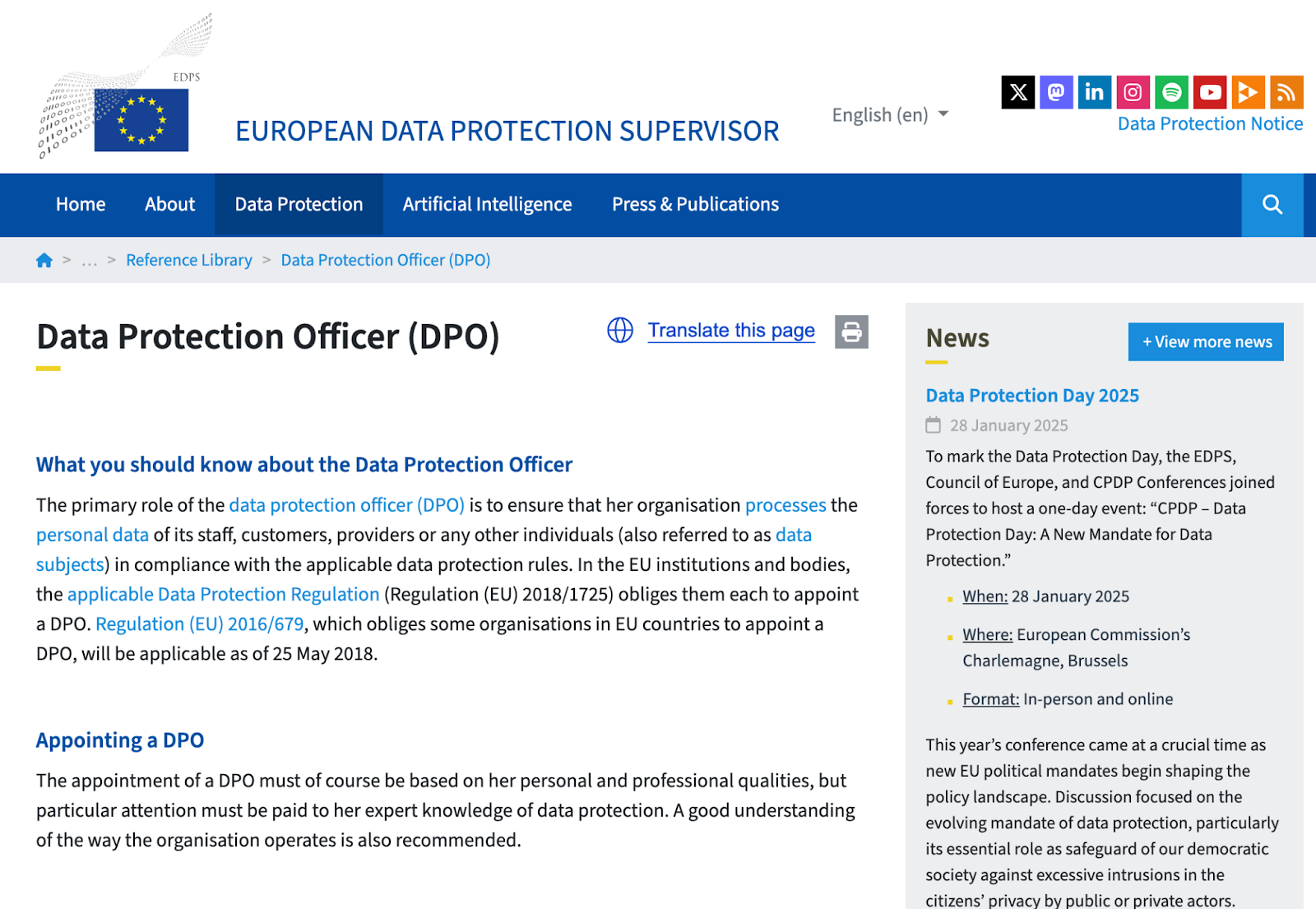 GDPR in the US required Data Protection Officer (DPO)