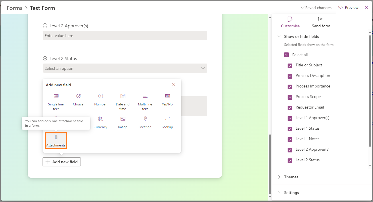 New "Forms" experience for SPO list