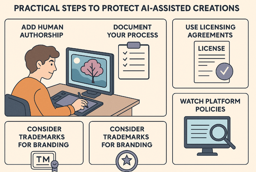 Steps to protect AI-assissted artwork 