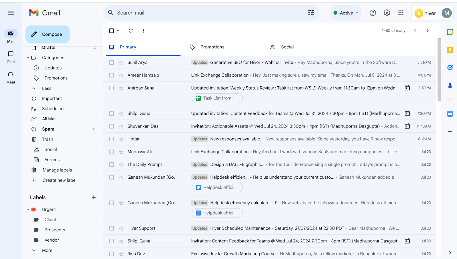 Gmail's UI