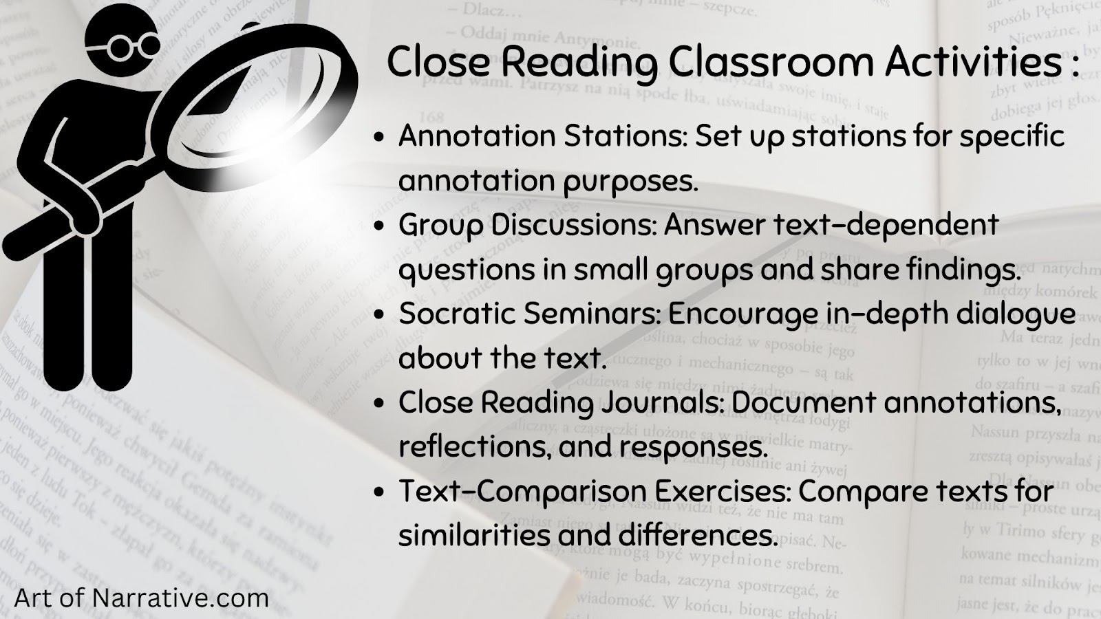 Close reading classroom activities 