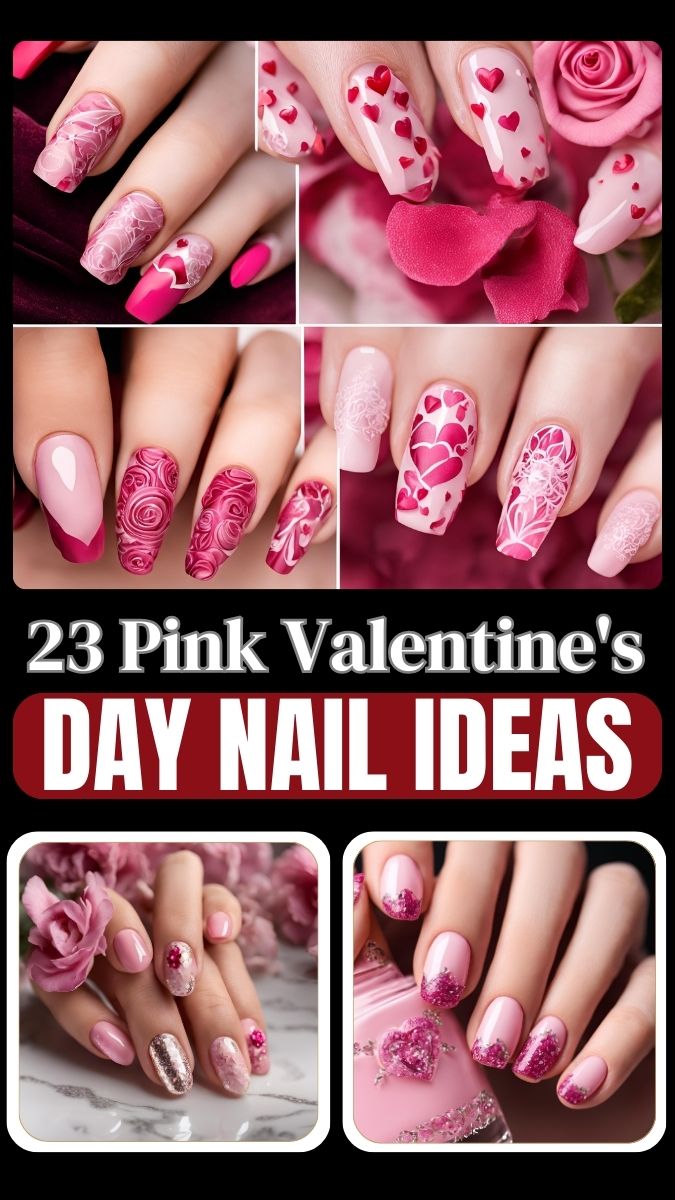 Pink Valentine Day Nail Ideas