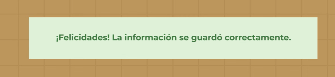 Ahora verá un mensaje de confirmación que muestra que su registro fue exitoso.