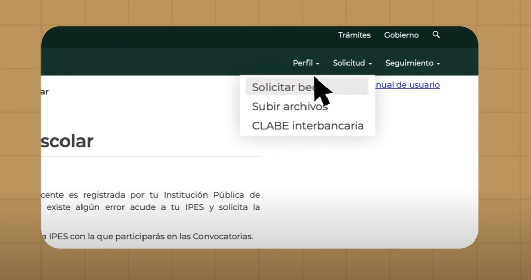 Ve a tu perfil y navega por "Solicitud" Menú. 