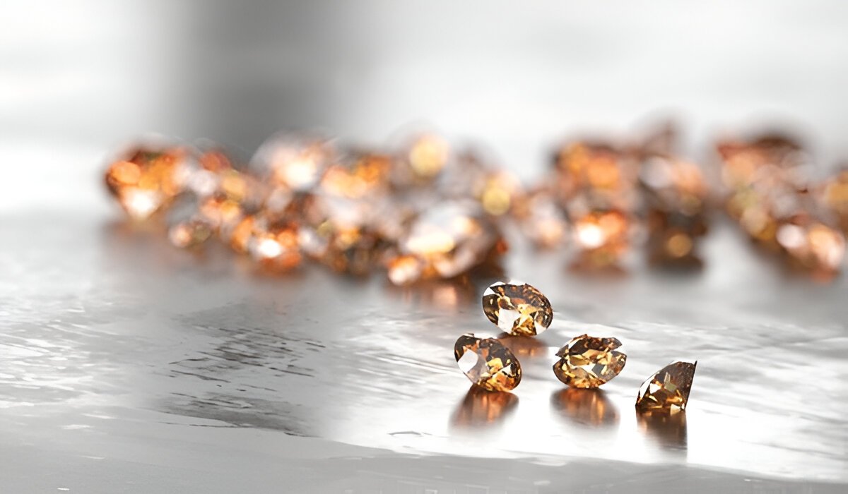 topaz Gems placed on glossy background