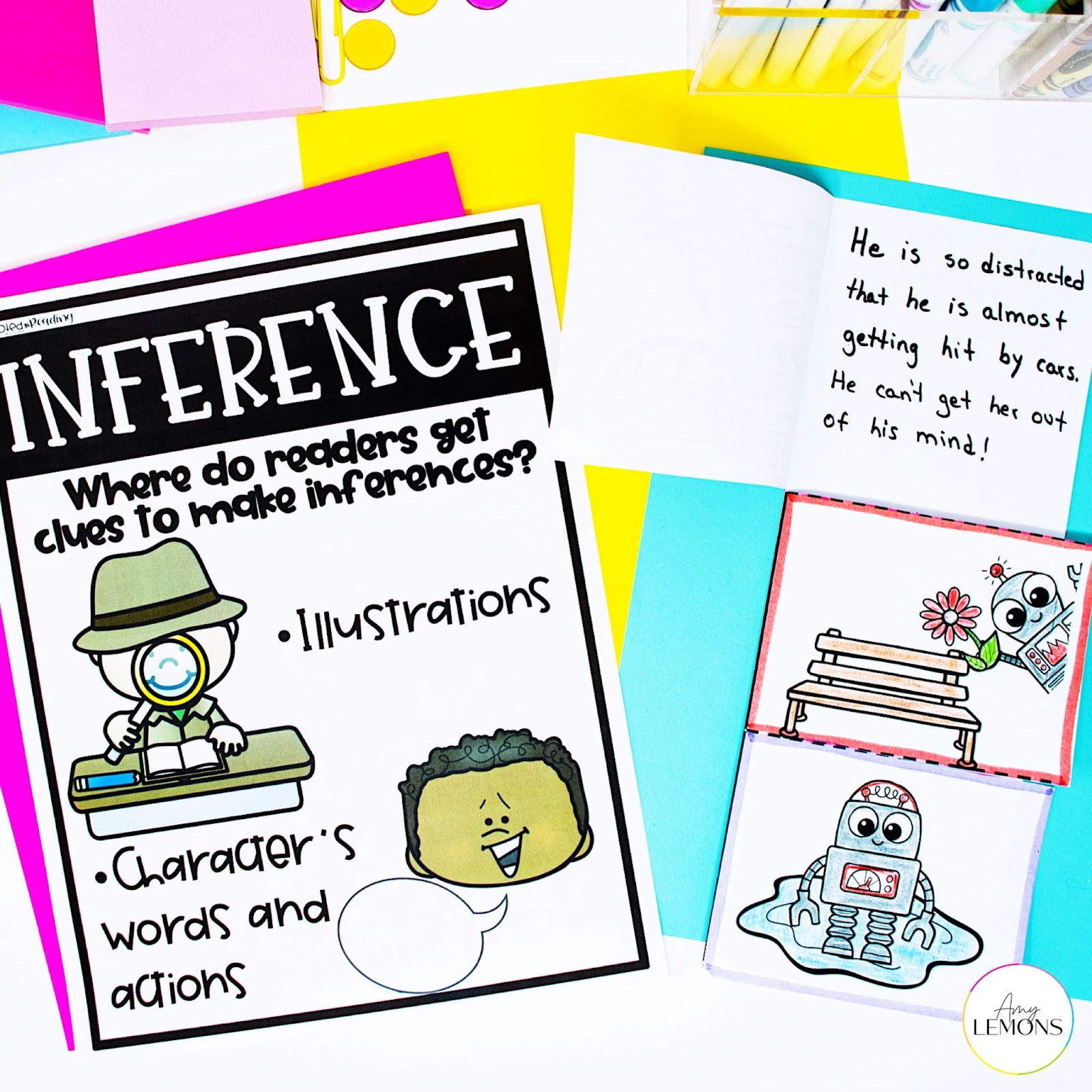 Inferences poster and flip flap reading activity