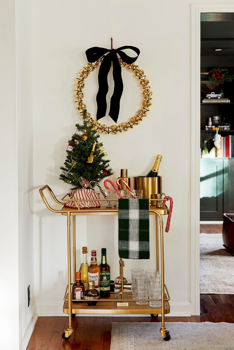 christmas bar cart