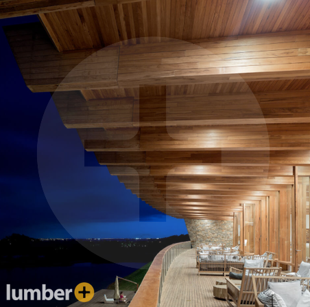 Balcony with stunning coastal views, enhanced by elegant ceiling deck lighting.