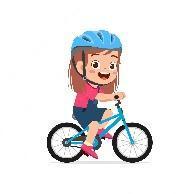 Premium Vector | Happy cute little girl riding bicycle