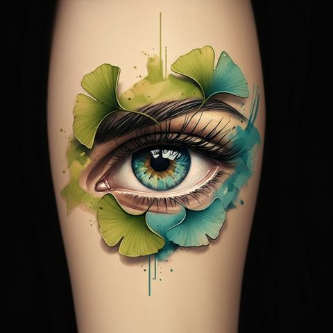 Ginkgo with an Eye tattoo