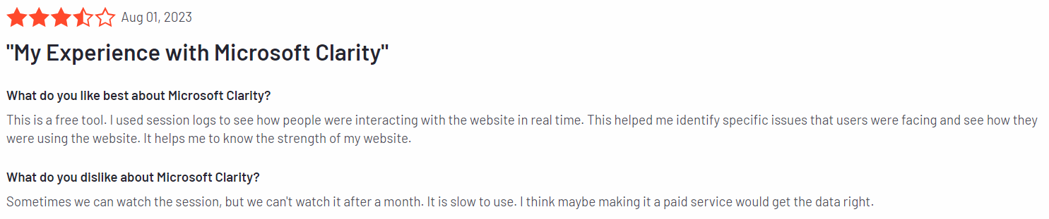 Microsoft Clarity review