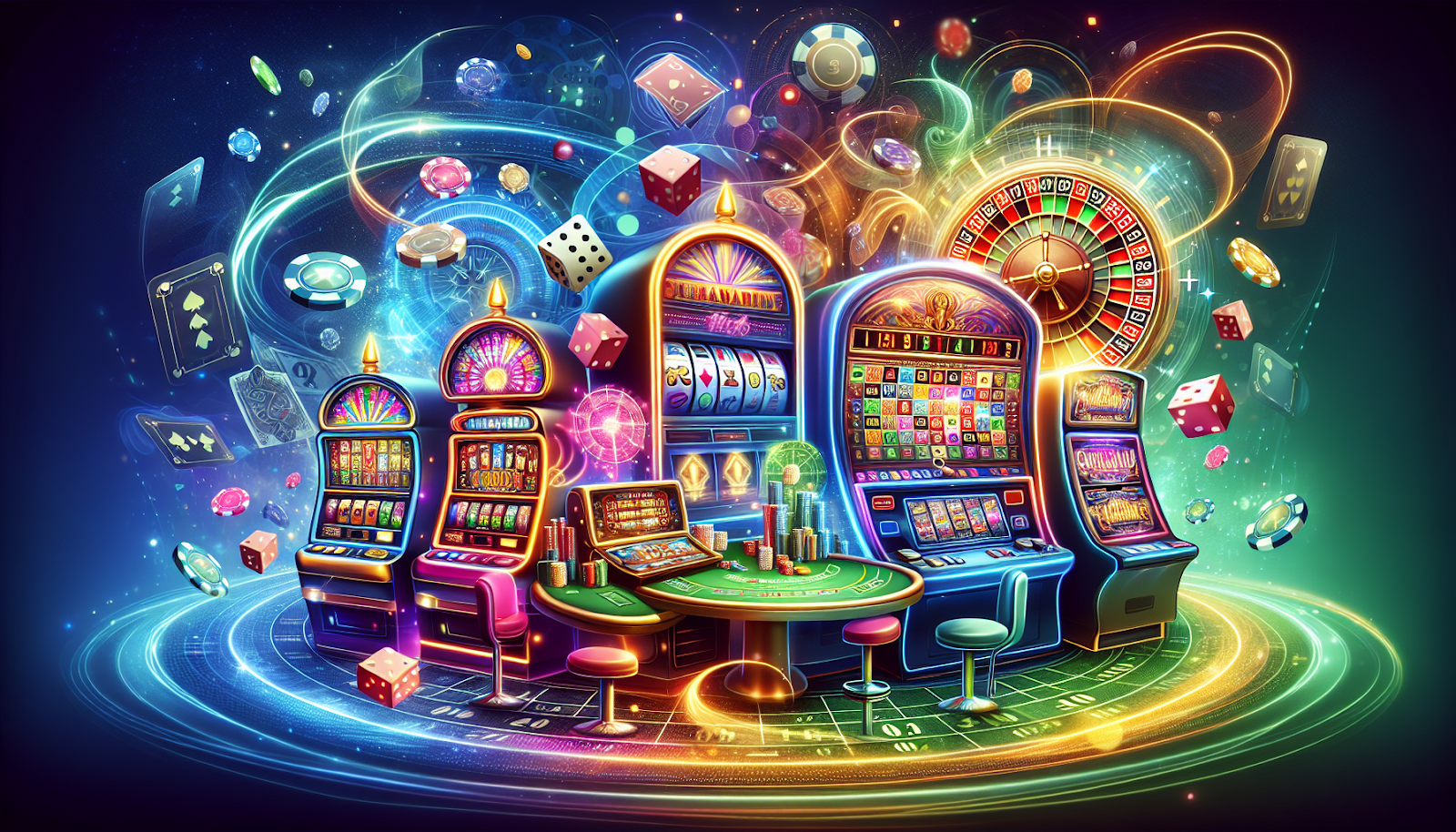 An overview illustration of Party Casino Canada, depicting the diverse gaming options available.