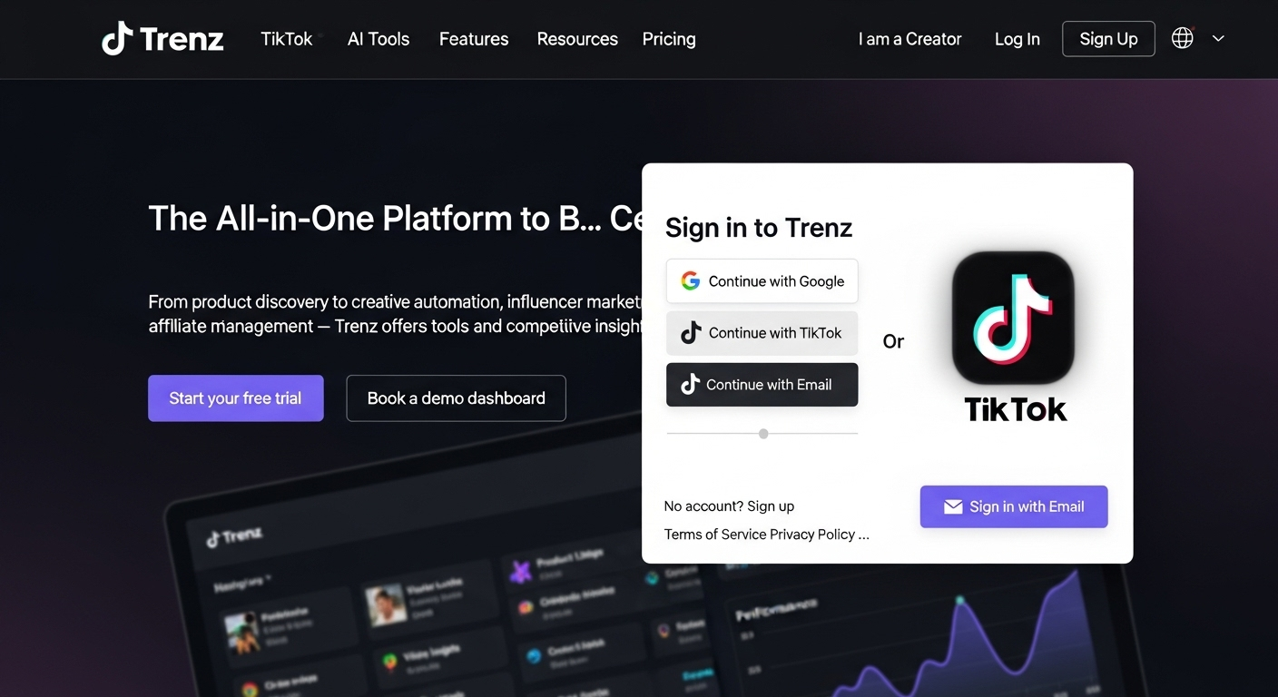 TikTok login