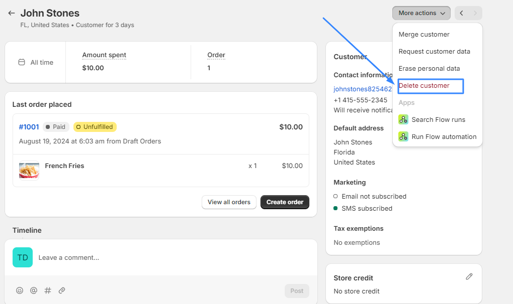 How to delete customers on Shopify 2