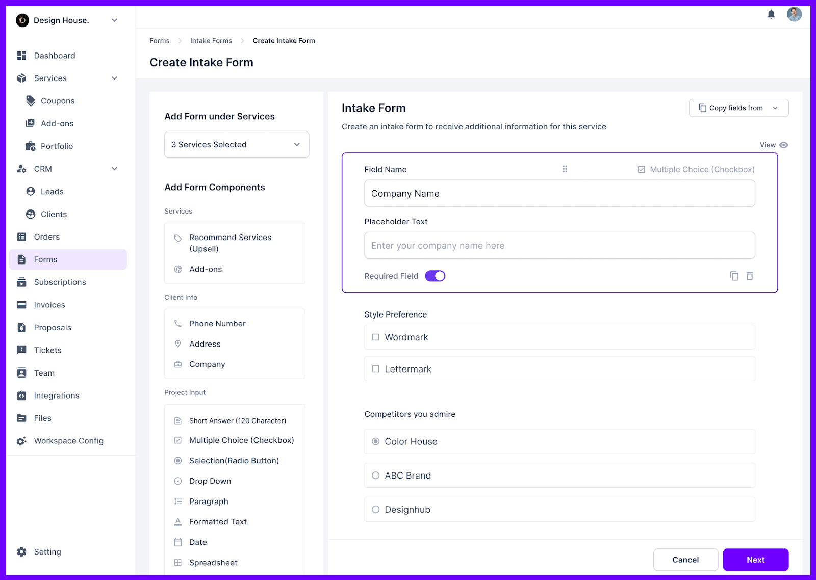 Agency Handy Intake Form