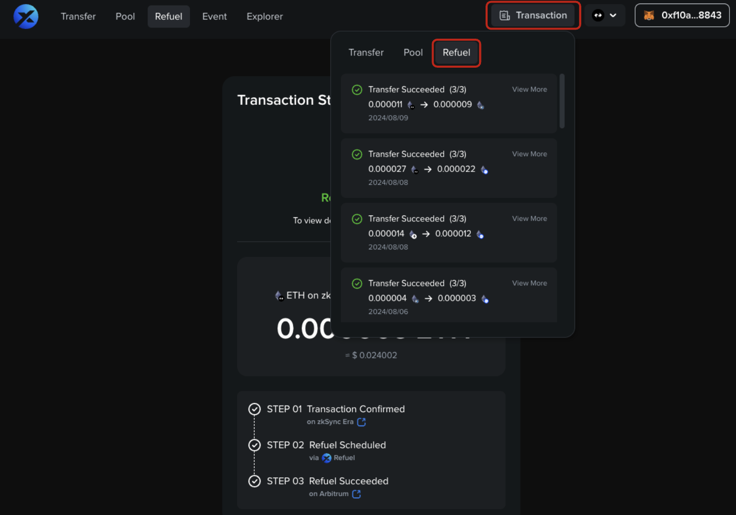 Tips: If you switched to a different page, you may find your Refuel transactions under "Transaction -> Refuel"