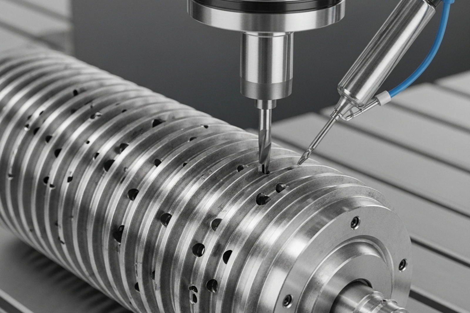 Machining & Grooving Stage in Manufacturing of Sugar Mill Lotus Rollers 