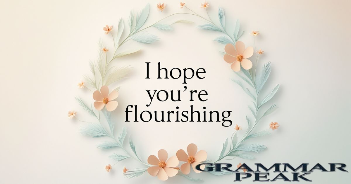 I Hope You’re Flourishing 