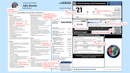 How to Read a Window Sticker For Used and New Car