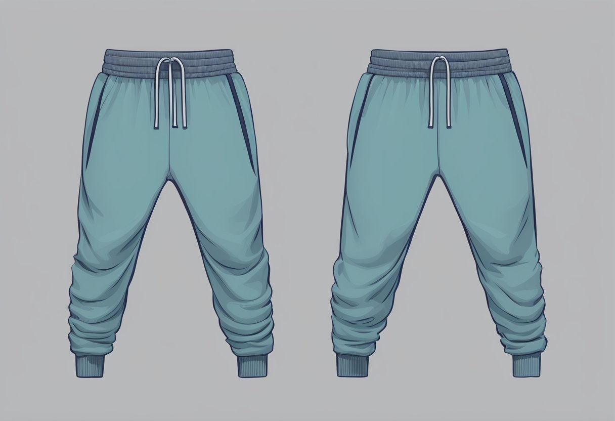 A pair of sweatpants made of soft, stretchy cotton fabric, with a drawstring waistband and ribbed cuffs at the ankles