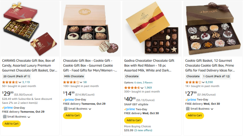 Amazon private label chocolate packaging