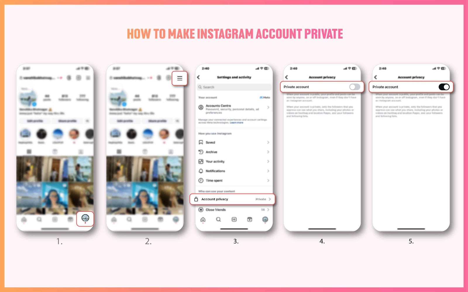 How to make instagram account private  - Make Instagram account private