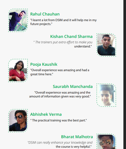 DSIM Best Digital Marketing classes  in Gurgaon reviews : student testimonials.