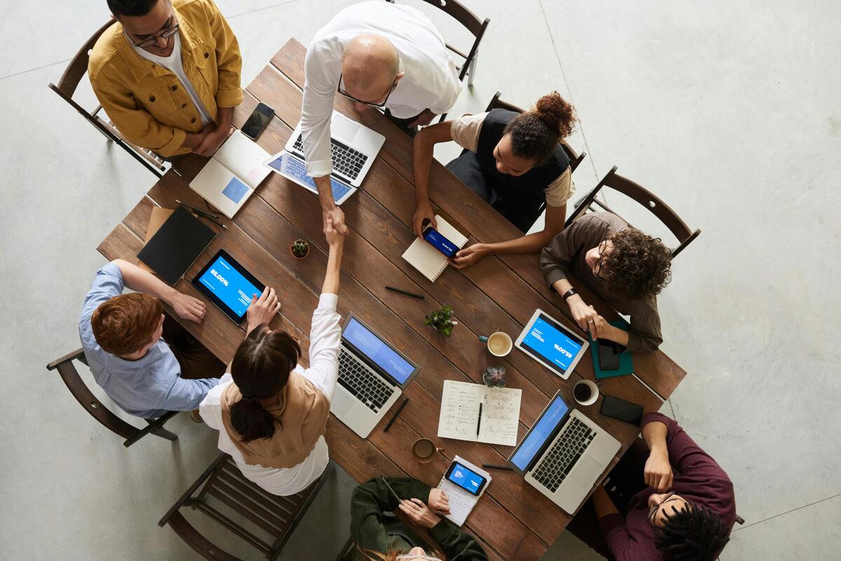  A group of people creating cloud computing strategies