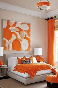 White and Orange for bedroom