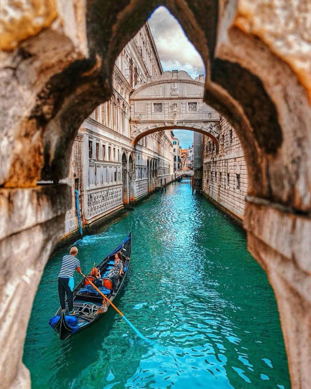 Gondola Through Venice Canals