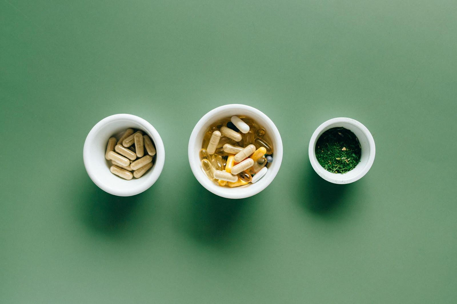https://www.pexels.com/photo/white-ceramic-bowls-with-supplements-7615572/