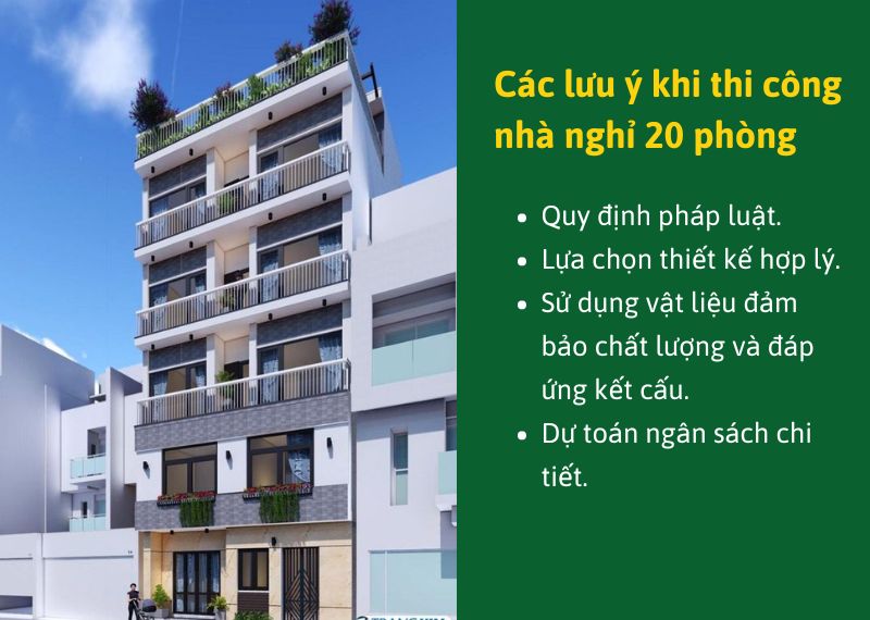 Cac luu y khi thi cong nha nghi 20 phong Nhat Tin