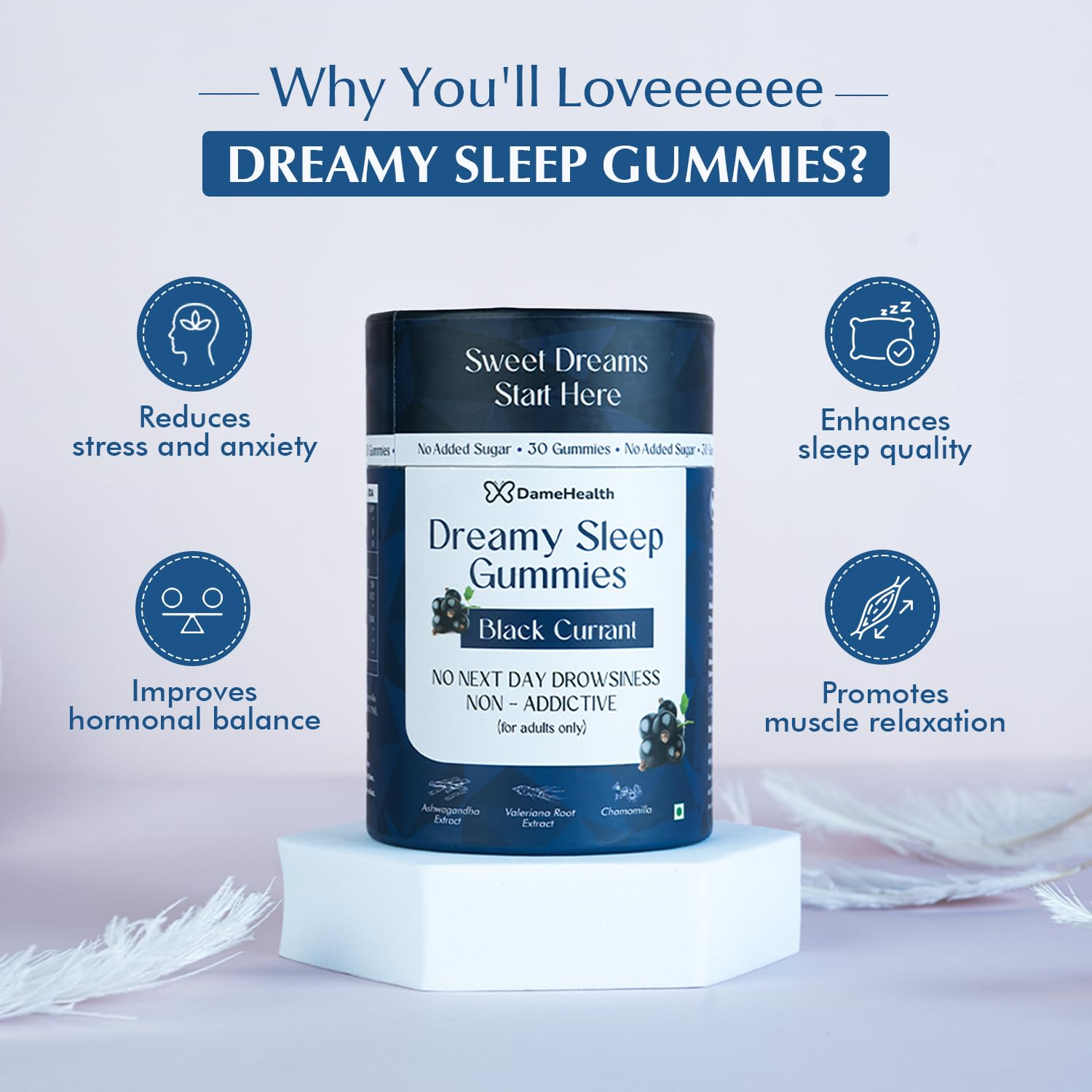 DAME HEALTH Melatonin Dreamy Sleep Gummies