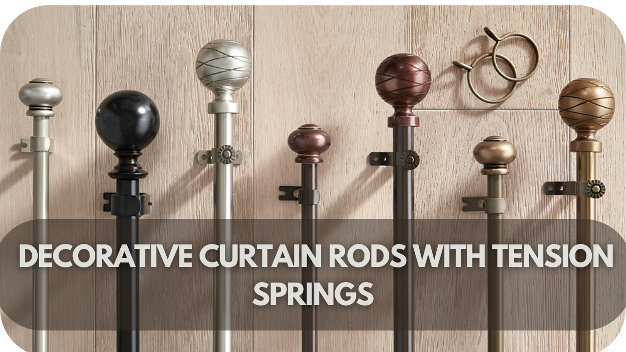 Tricks to Hang Curtains in a Rental: Use Decorative Curtain Rods with Tension Springs