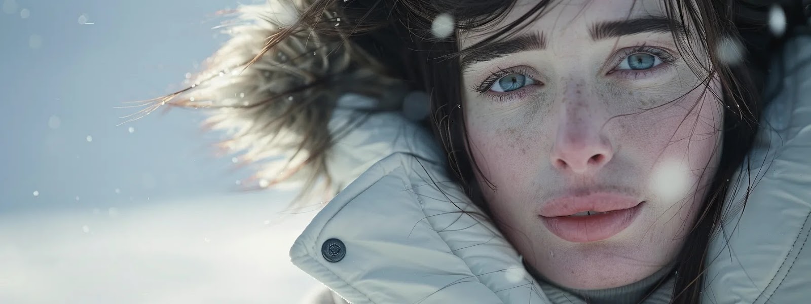 a woman standing on the snowy slopes, evaluating her skiing style and ability level with determination in her eyes.