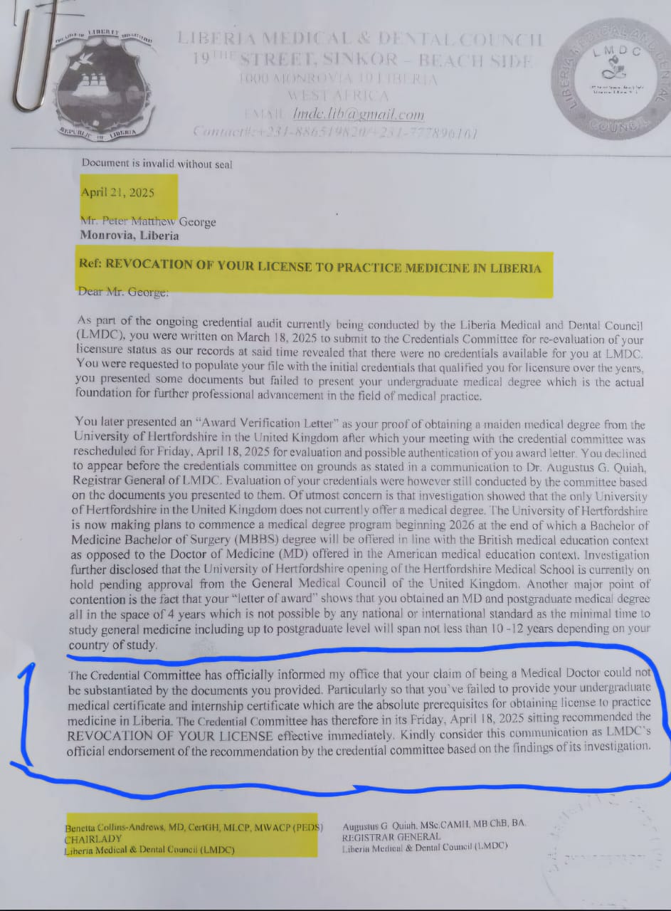 Did Martin’s post trigger revocation of quack doctor’s license?