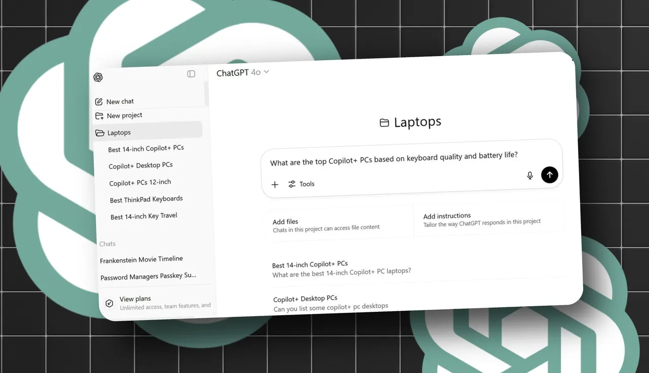 ChatGPT projects feature