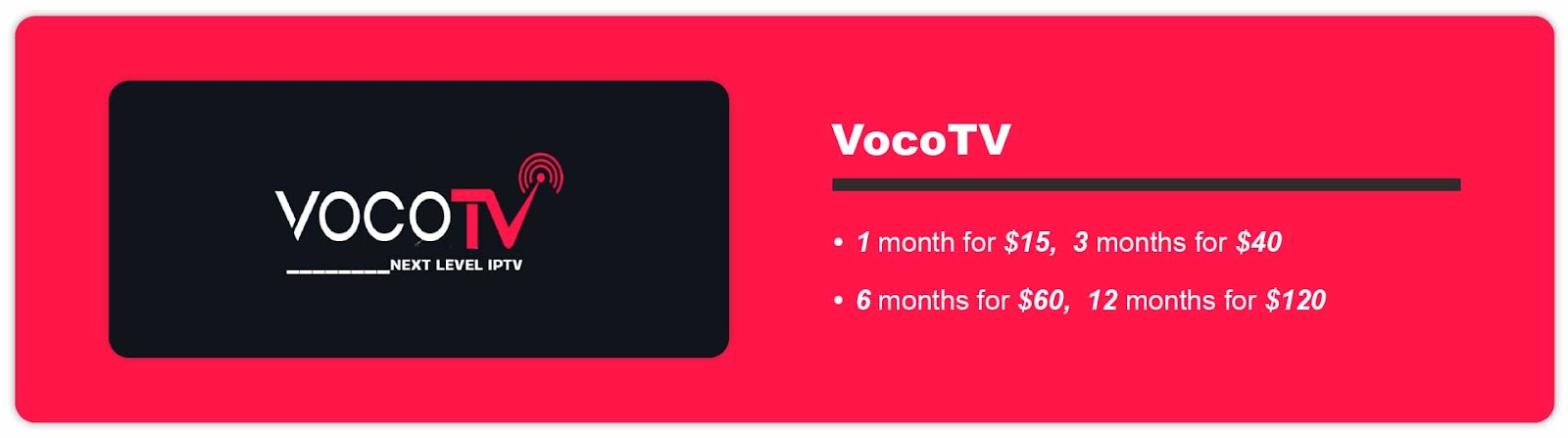 VocoTV Pricing